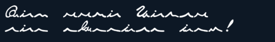 illegible gibberish meant to convey English speech