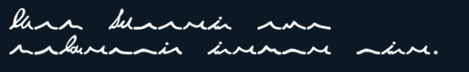 illegible gibberish meant to convey English speech