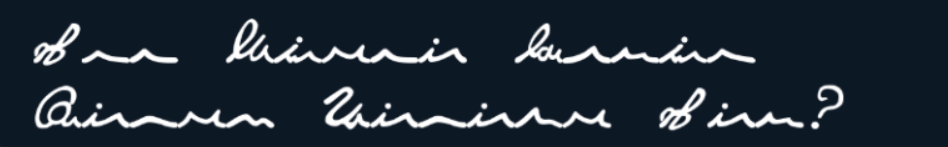 illegible gibberish meant to convey English speech