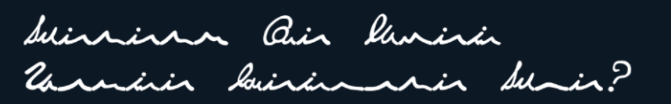 illegible gibberish meant to convey English speech
