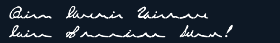 illegible gibberish meant to convey English speech
